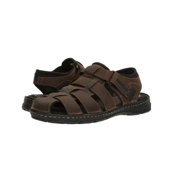 Rockport Sandals Mens 10 M Darwyn Fishermen Brown Leather Closed Toe Shoes NEW - Picture 10 of 13